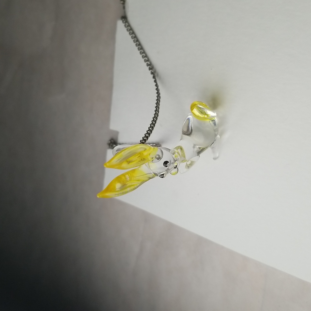 Yellow Clear Resin Rabbit Pendant - Picture 2 of 5